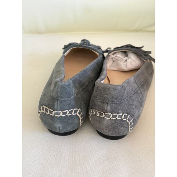Kelsi Dagger Anastacia Moccasins 9.5 Gray Suede Flats Loafers Boho Western - Picture 4 of 7